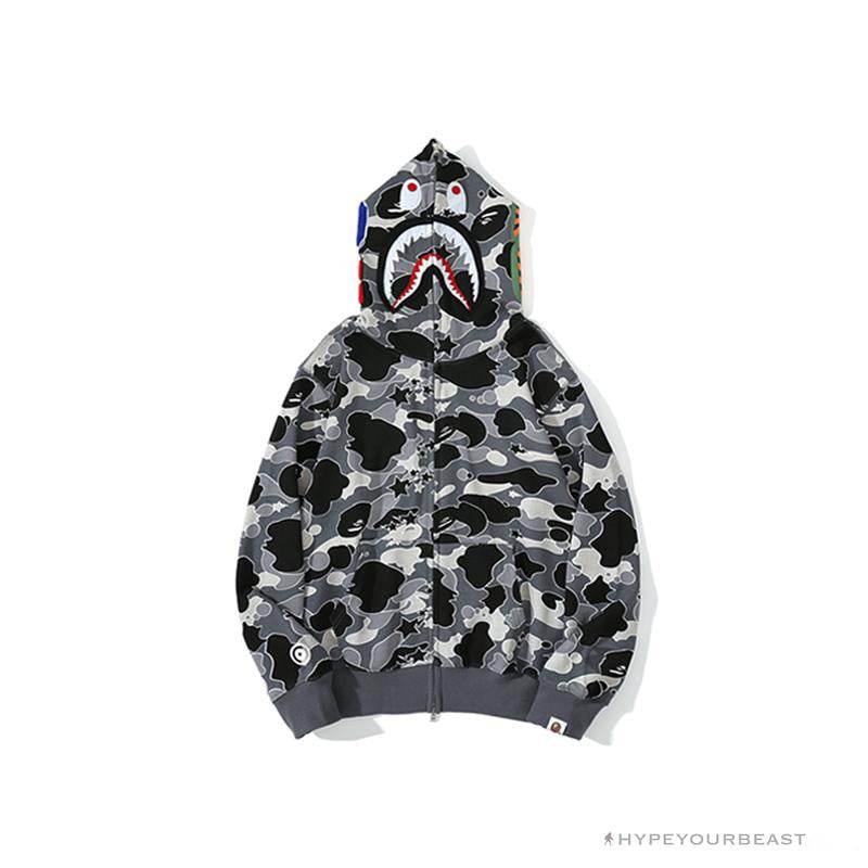 BAPE Shark Head STA Star Camouflage Hoodie 'BLACK'