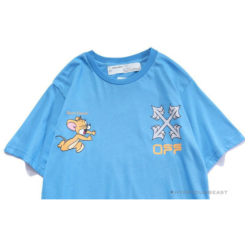 OFF-WHITE Jerry Move Faster Tee Shirt 'BLUE'