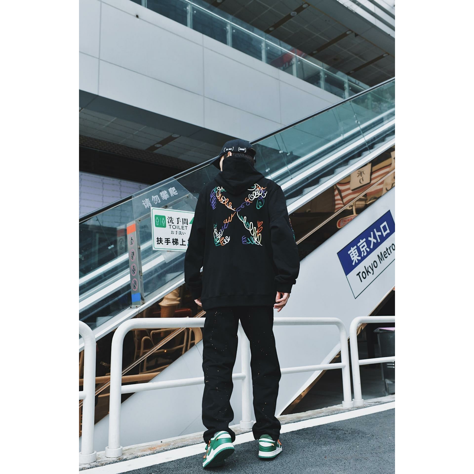 Off White Hoodie Embroidered Black
