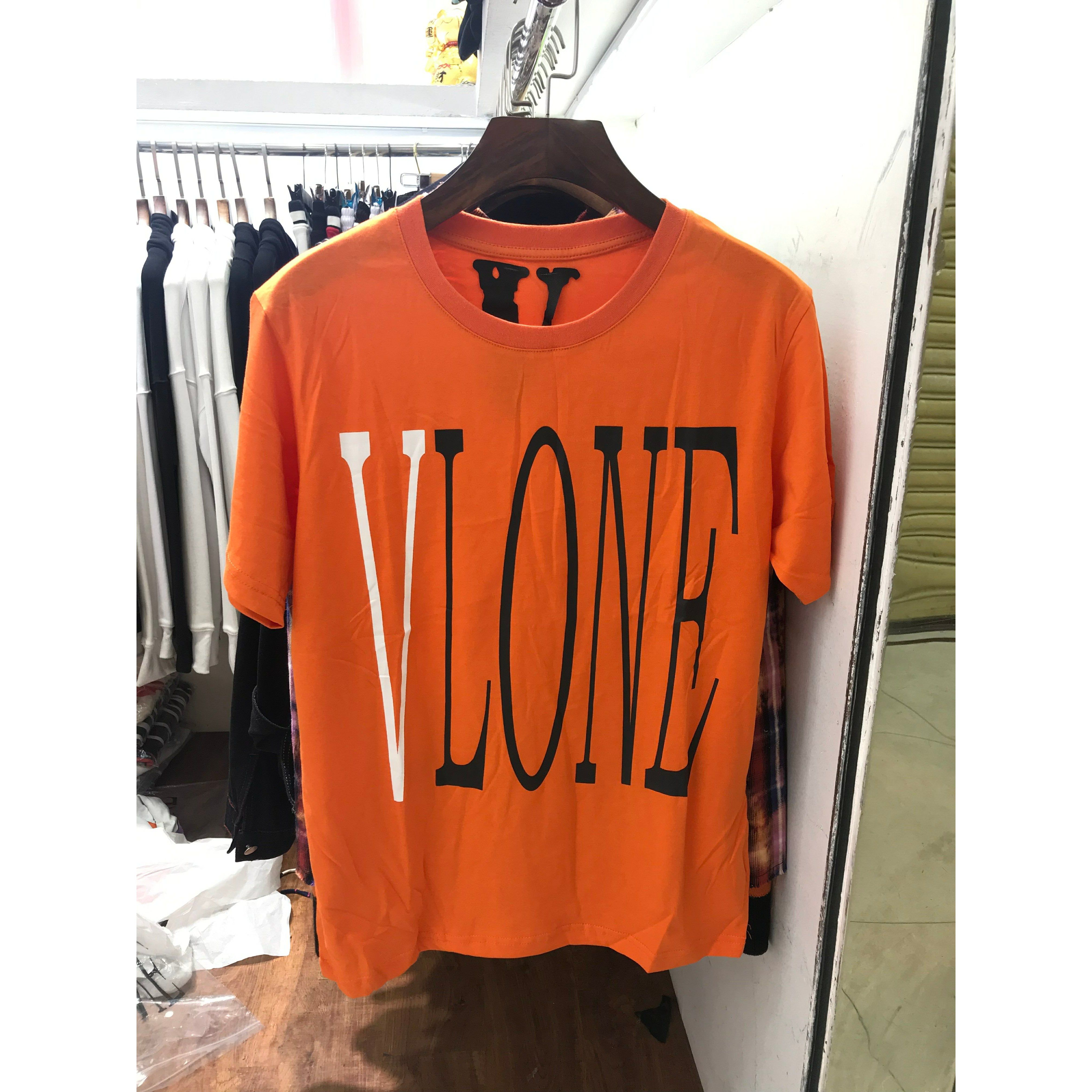 Vlone Orange Staple Tee Shirt