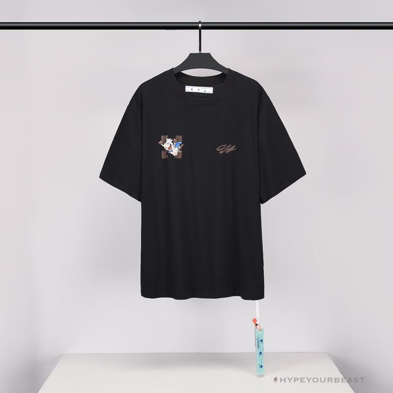 OFF-WHITE Arrow Flying Cow Tee Shirt 'BLACK'