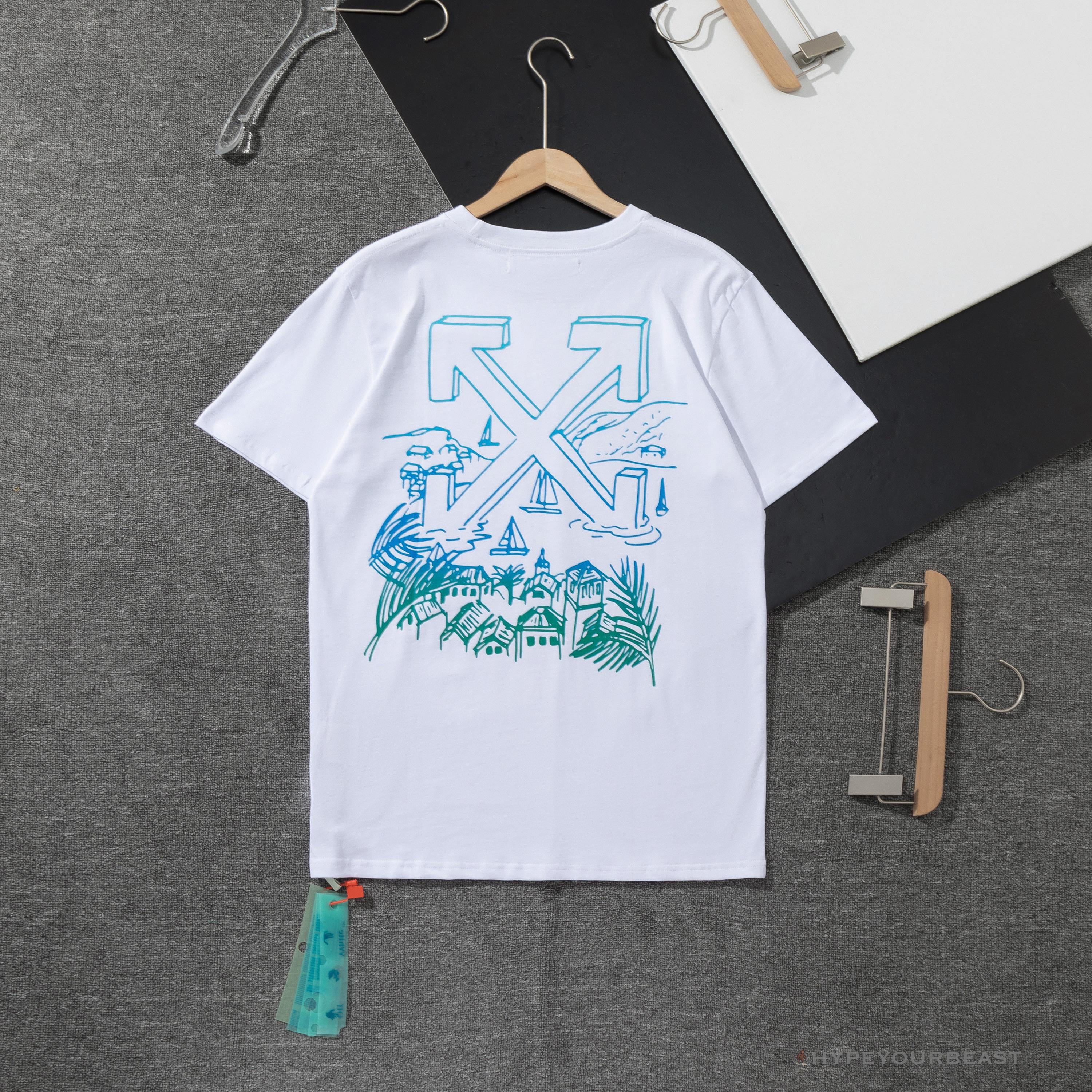 OFF-WHITE Tropical Landscape Tee Shirt 'WHITE'