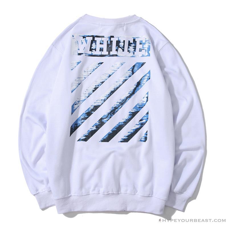OFF-WHITE Classic Wave Oil Painting Cotton Terry Long Sleeve Shirt 'WHITE'