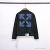 OFF-WHITE Autumn and Winter New ️Back Blue Arrow Wash Denim Jacket