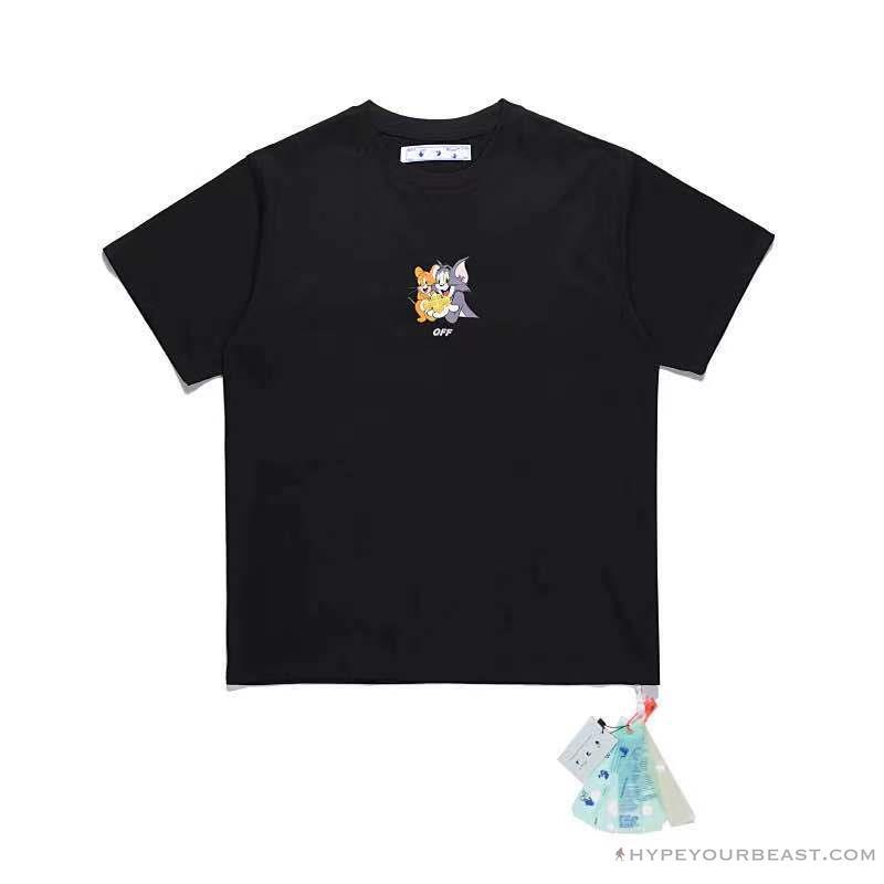 OFF-WHITE Cat and Mouse Tee Shirt 'BLACK'