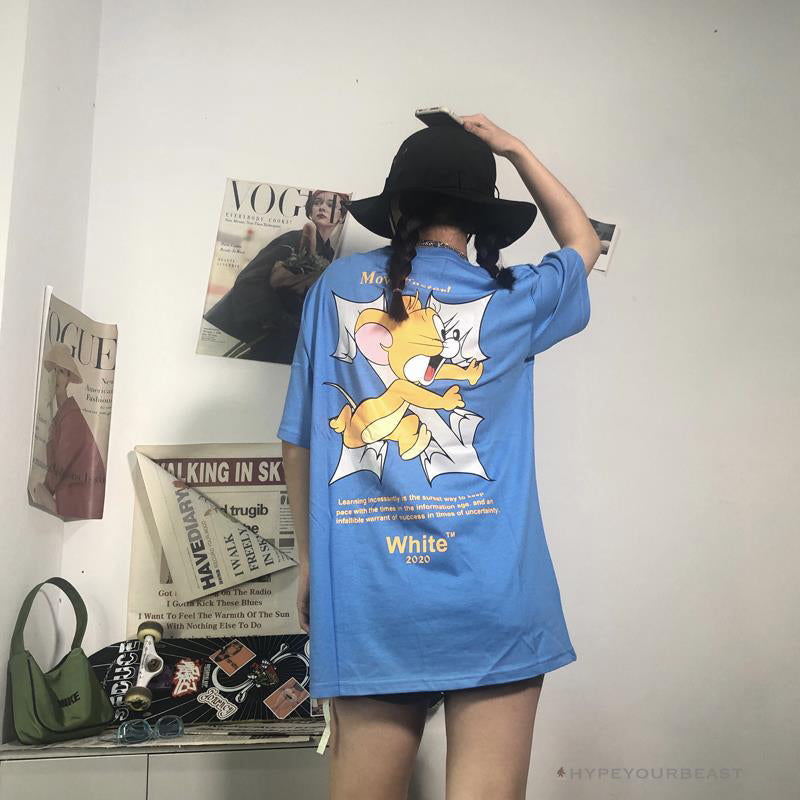 OFF-WHITE Jerry Move Faster Tee Shirt 'BLUE'