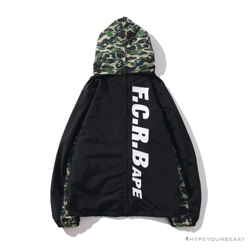 BAPE x FCRB Joint Double Zip Camouflage Hoodie 'BLACK'