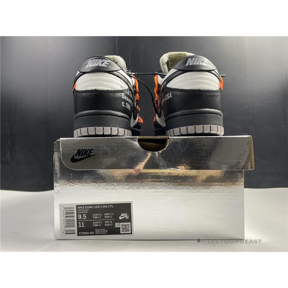 Off White X Nike Dunk Low Black Orange Lace