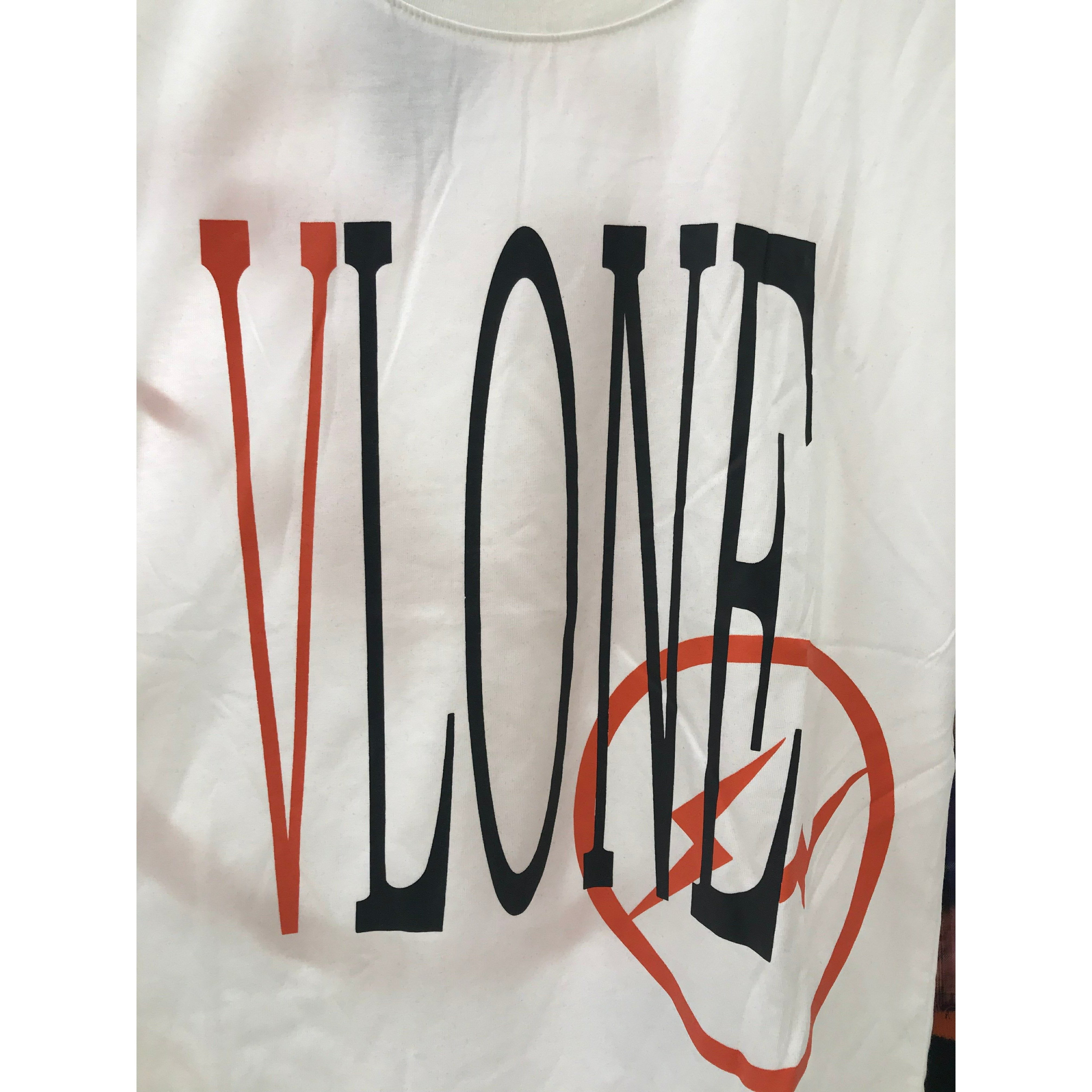 Vlone Orange and White Tee Shirt