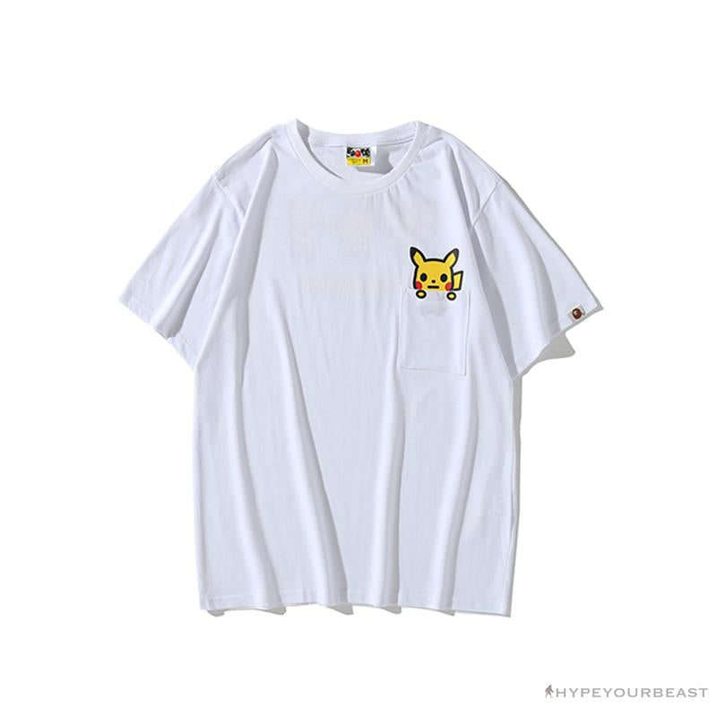 BAPE Baby Milo Pocket Pikachu Tee Shirt 'WHITE'