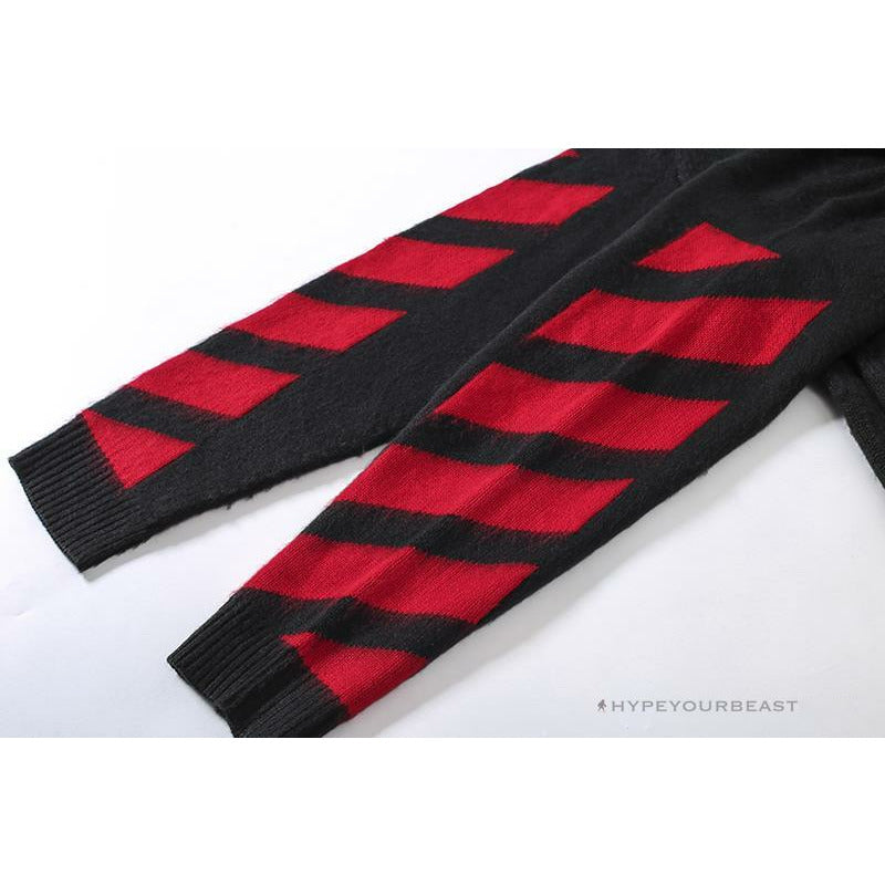 Off White Sweater Black Red