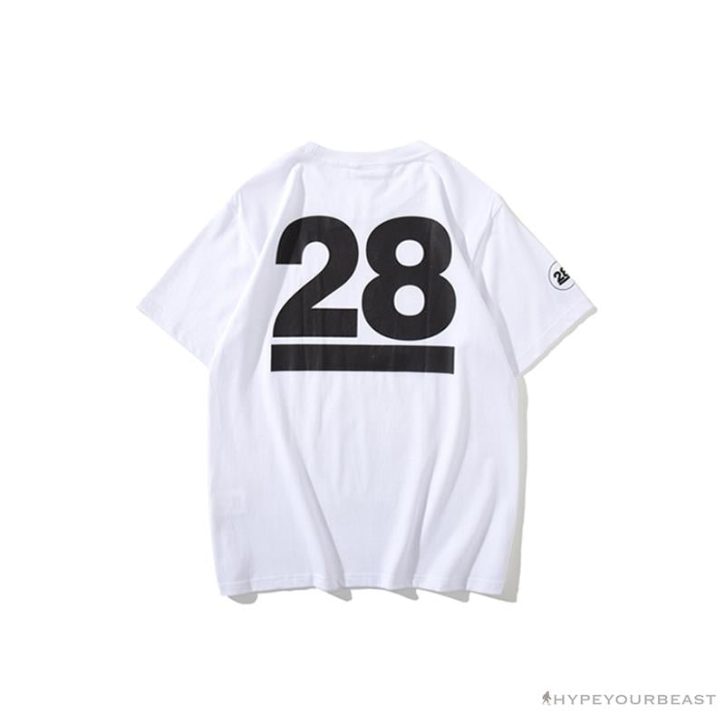 BAPE Ape Man Head 28th Anniversary Camouflage Color Block Tee 'WHITE'