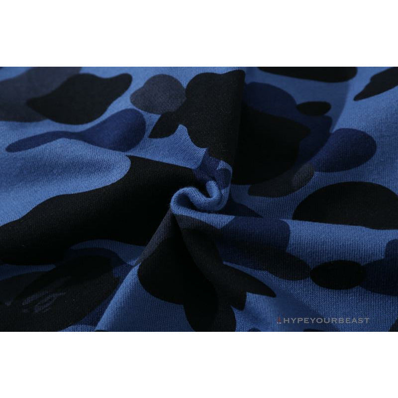 BAPE Camo Hoodie Shark Head 'NAVY BLUE'