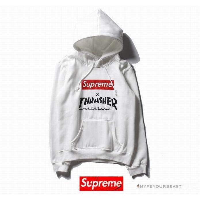 Supreme X Thrasher Hoodie White