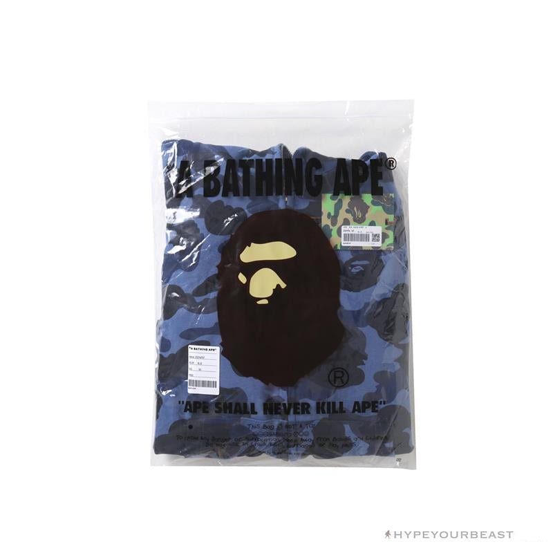 BAPE Camo Hoodie Shark Head 'NAVY BLUE'