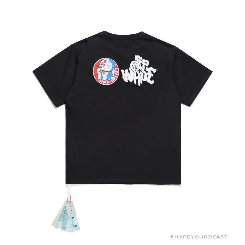 OFF-WHITE Graffiti Letter Doraemon Tee Shirt ' BLACK'