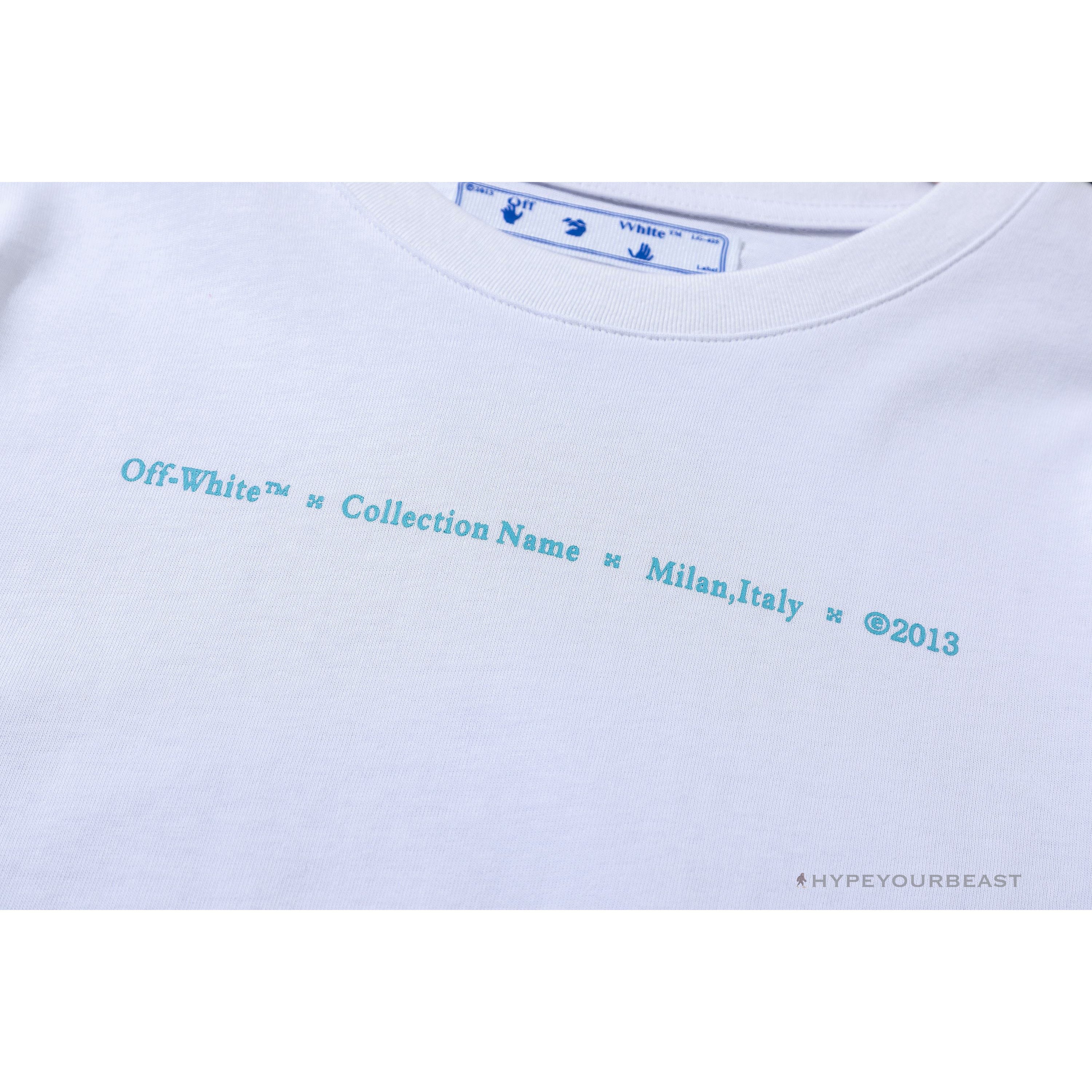 OFF-WHITE Light Blue Marker Draw Pattern Tee Shirt 'WHITE'