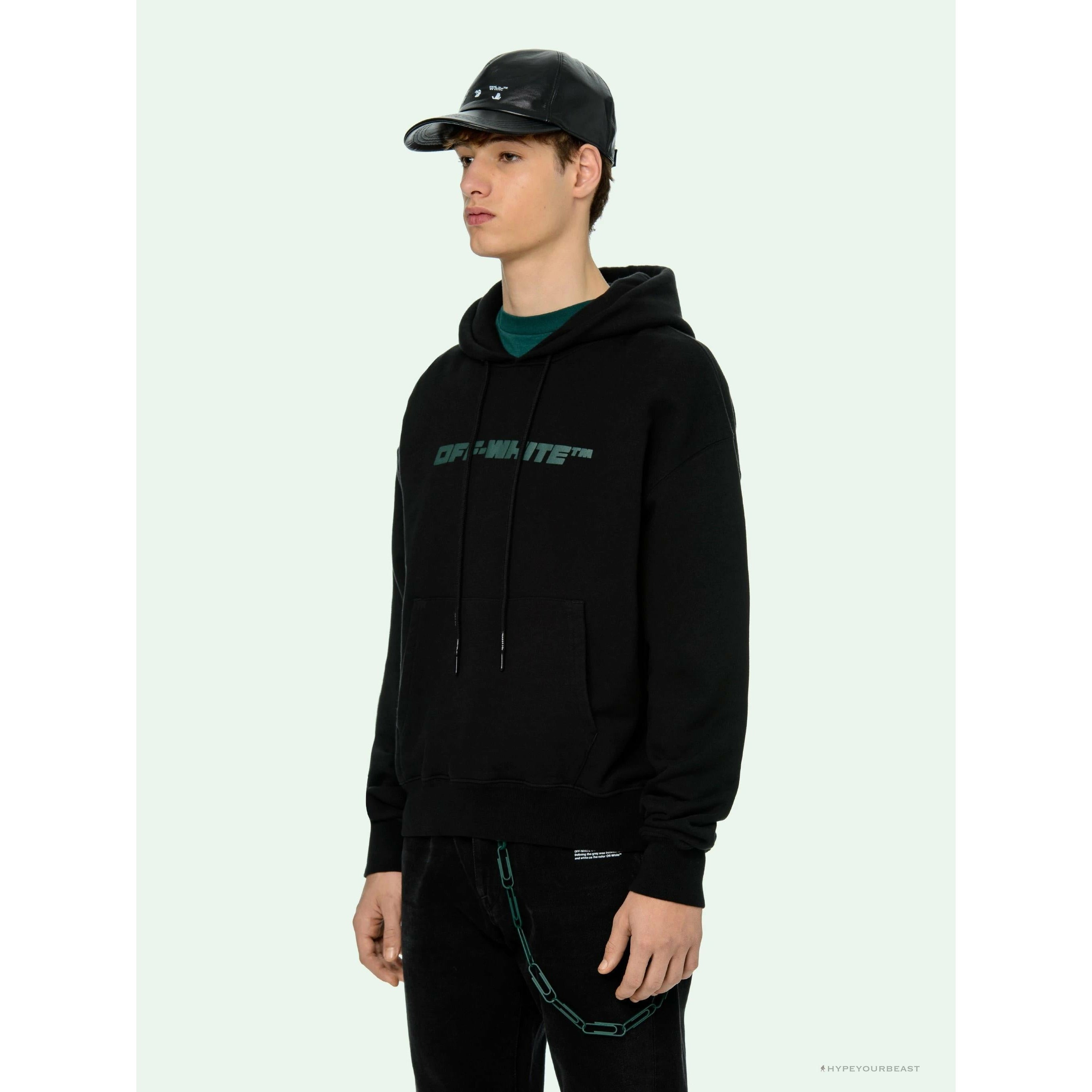 OFF-WHITE Hand-Painted Utility Pole Worker Hoodie 'BLACK'