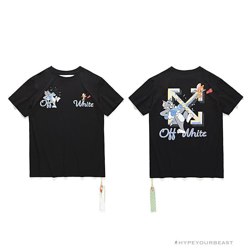 OFF-WHITE Summer Tom and Jerry Print Tee Shirt 'BLACK'
