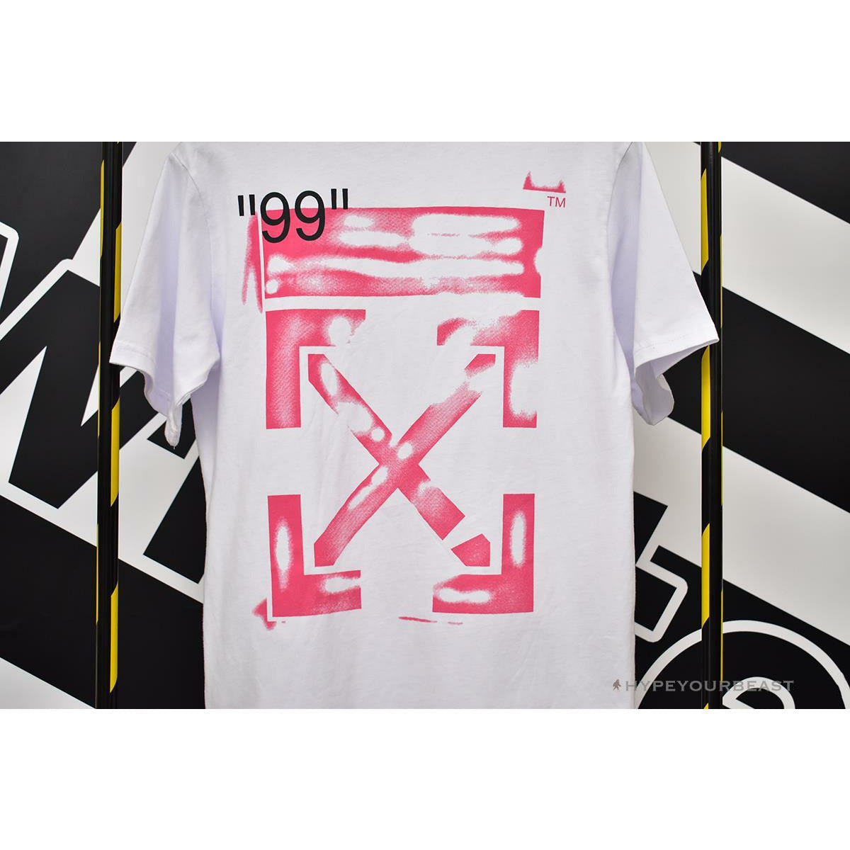 OFF-WHITE 99 Pink Arrow Tee Shirt 'WHITE'