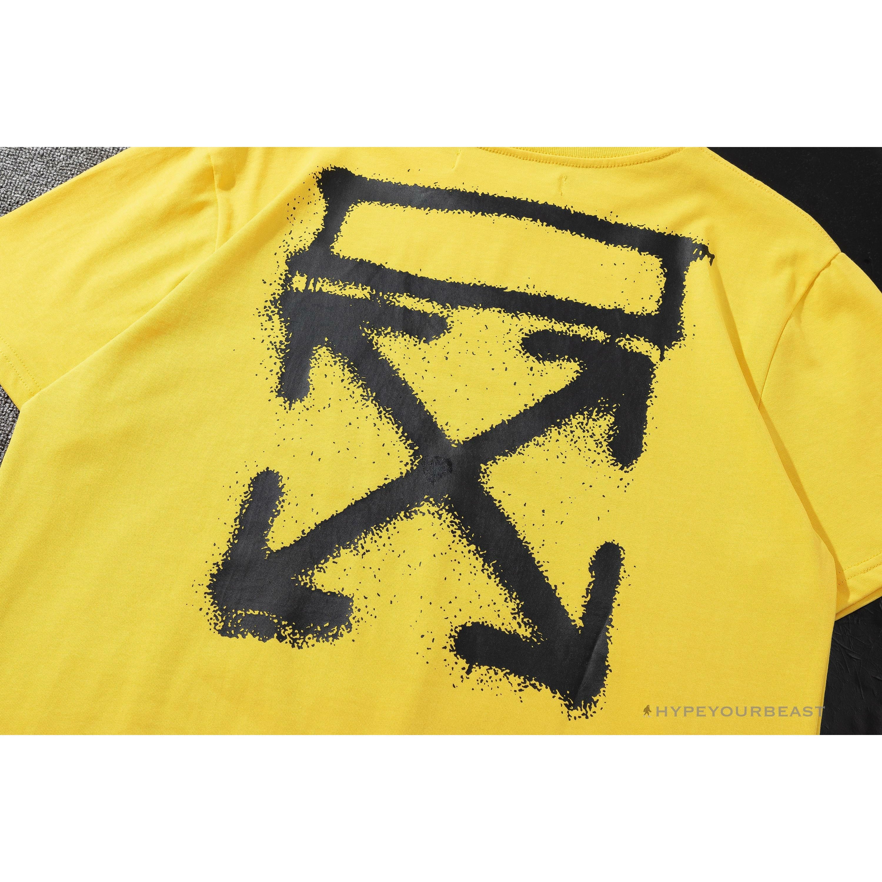 OFF-WHITE Spray Paint Arrow Tee Shirt 'YELLOW'