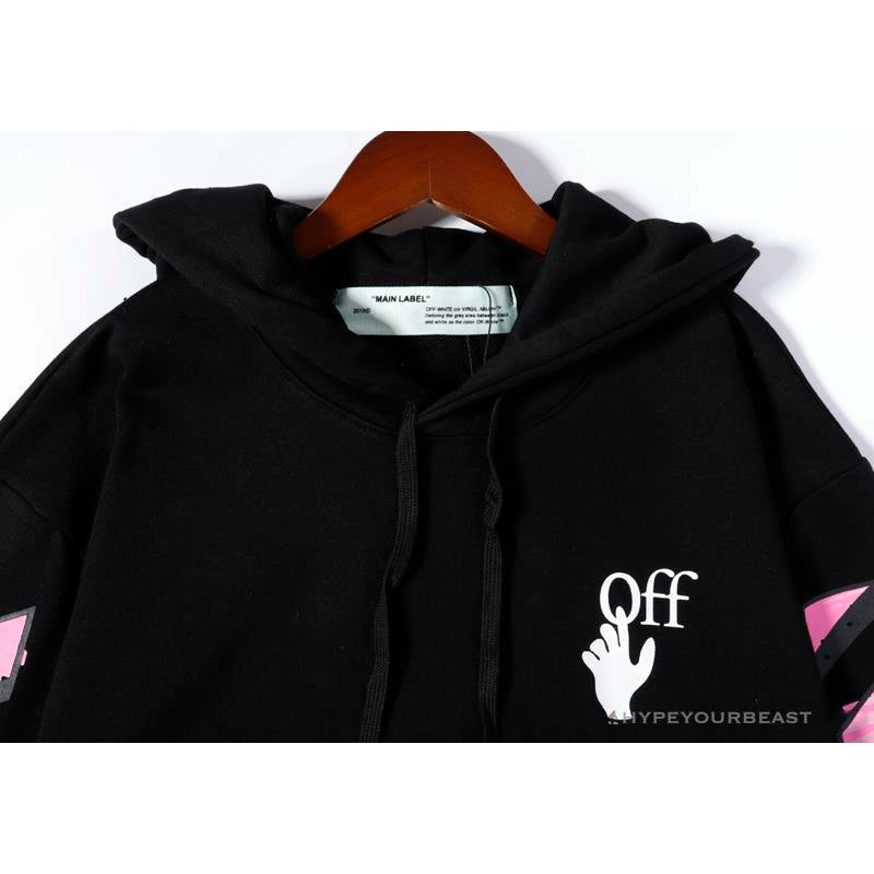 OFF-WHITE Pink Orange Arrow Hoodie 'BLACK'