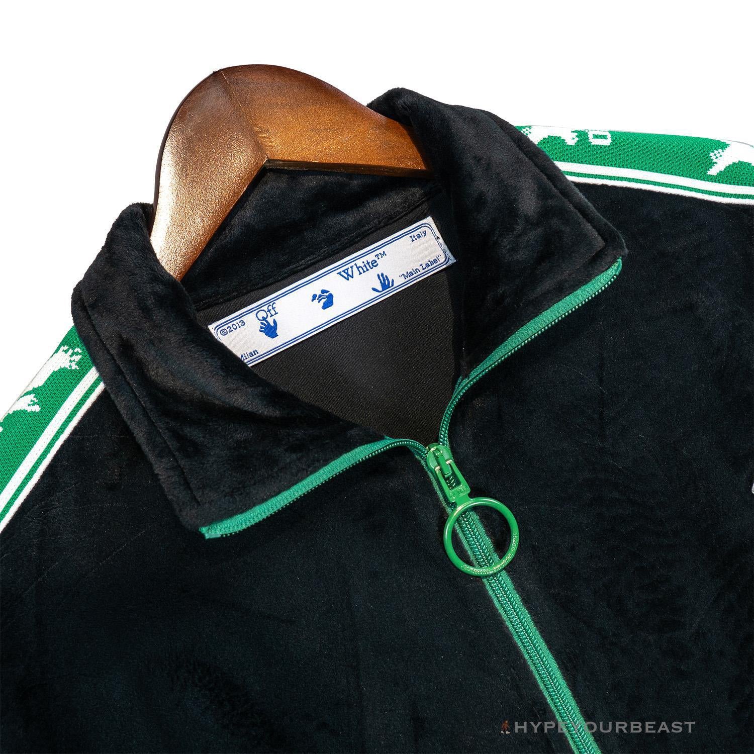 OFF-WHITE Side Webbing Casual Green Letter Hoodie