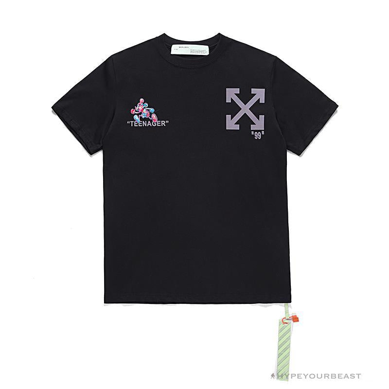 OFF-WHITE Joint Running Mickey Mouse Arrow Tee Shirt 'BLACK'