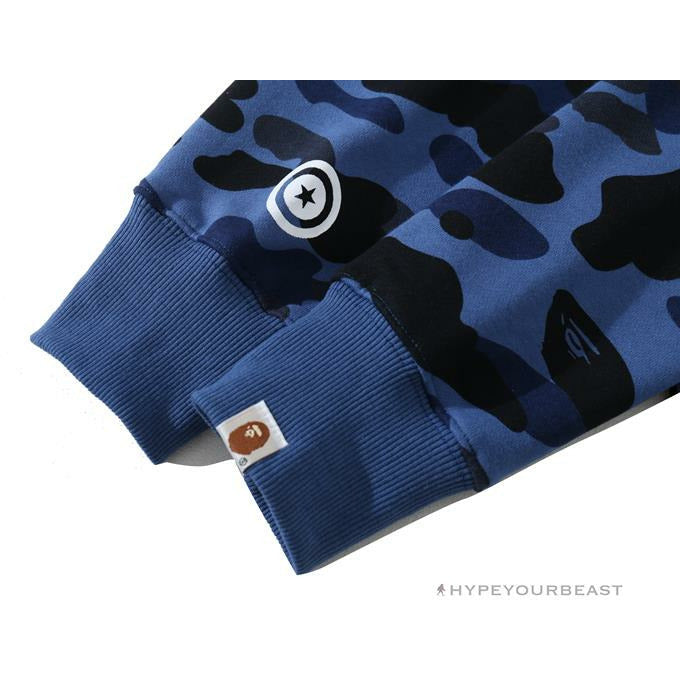 BAPE Camo Hoodie Shark Head 'NAVY BLUE'