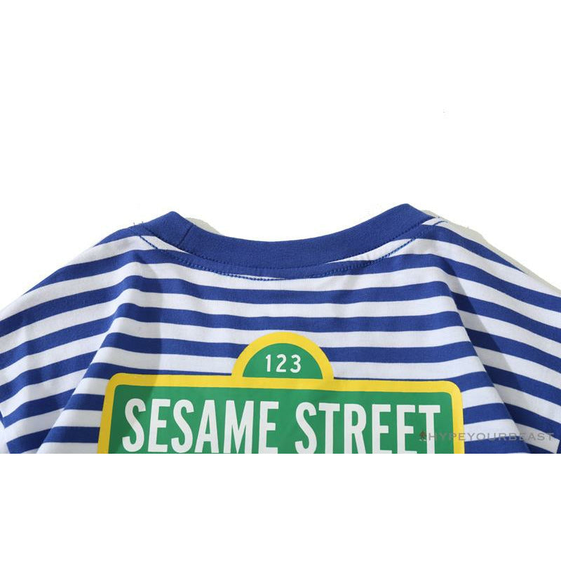 BAPE Baby Milo Sesame Street Striped Tee Shirt 'BLUE'