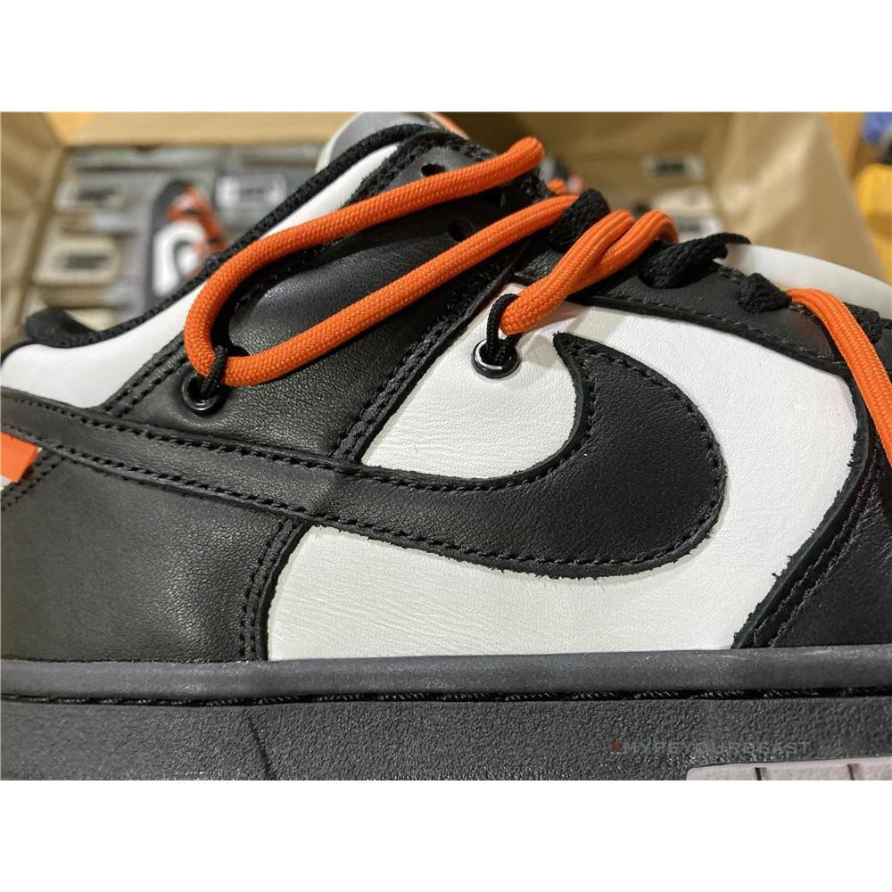 Off White X Nike Dunk Low Black Orange Lace