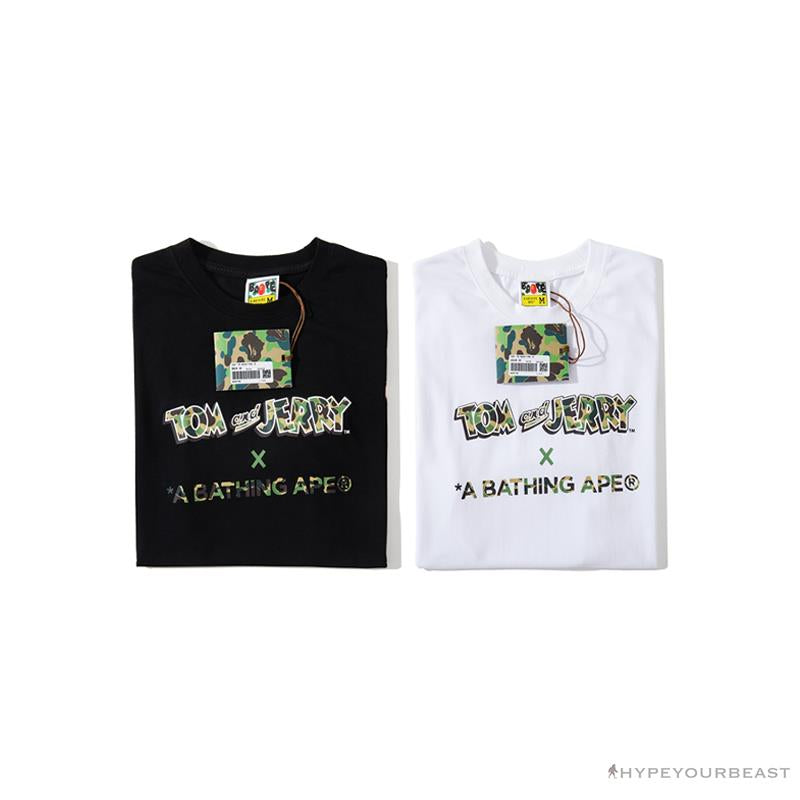 BAPE Little Ape Head Tom and Jerry Chase Tee Shirt 'BLACK'