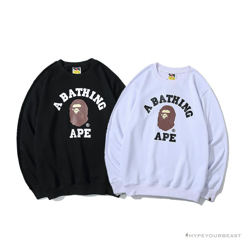 BAPE x Bathing Ape Head Long Sleeve Shirt 'WHITE'