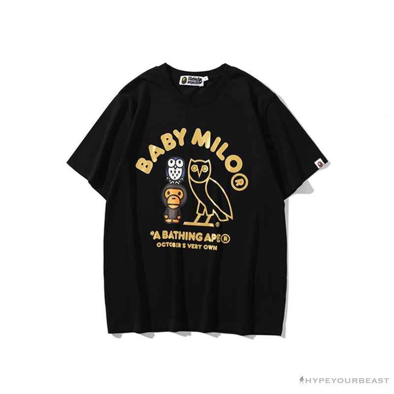 BAPE Baby Milo Owl Bronzing Tee Shirt 'BLACK'