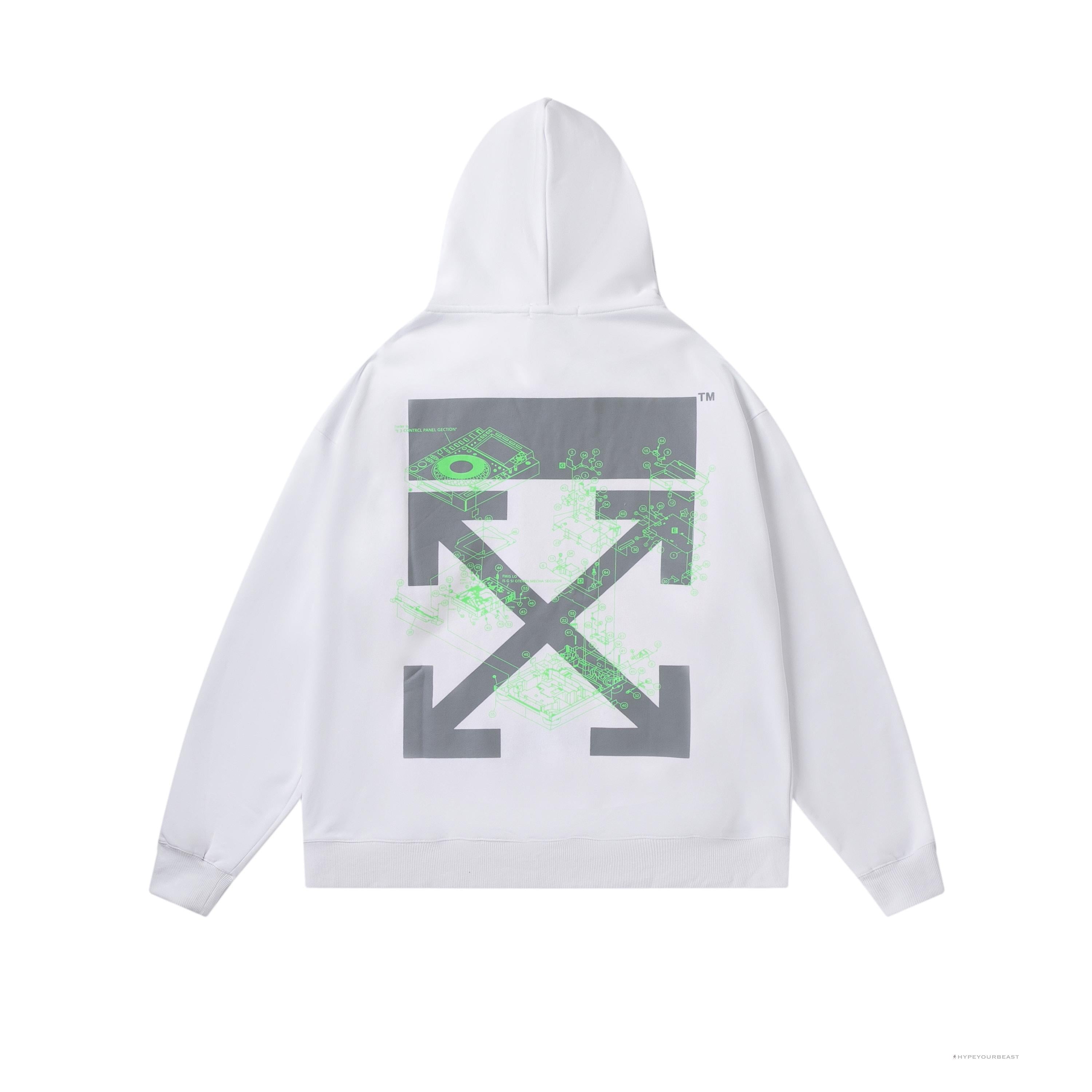 Off White Hoodie Machine White