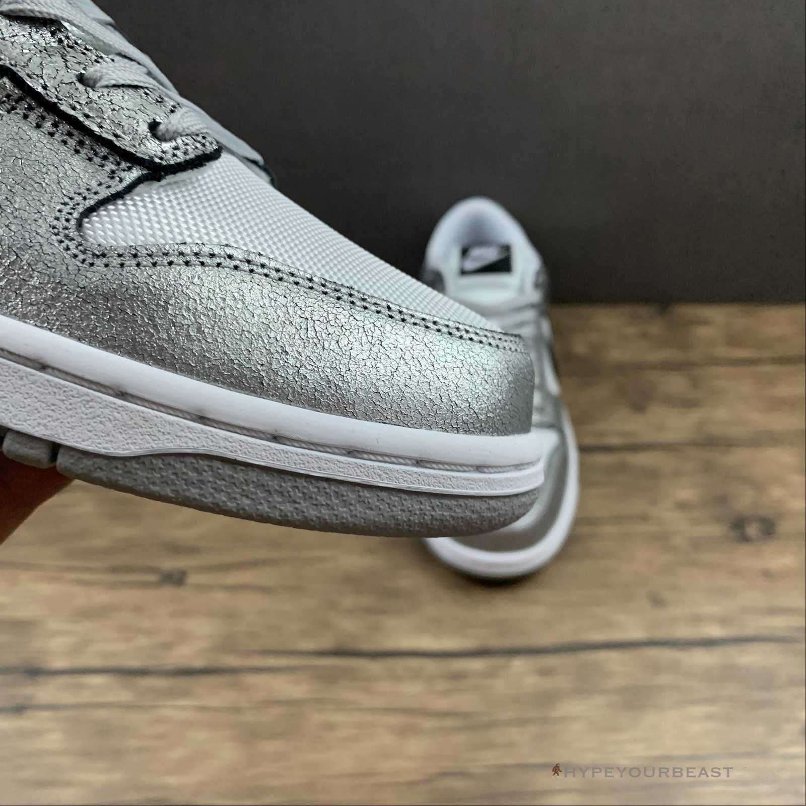 Nike Dunk Low Cracked Leather Silver