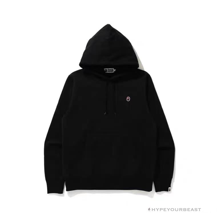 BAPE Classic Ape Head Embroidered Standard Cotton Terry Hoodie 'BLACK'