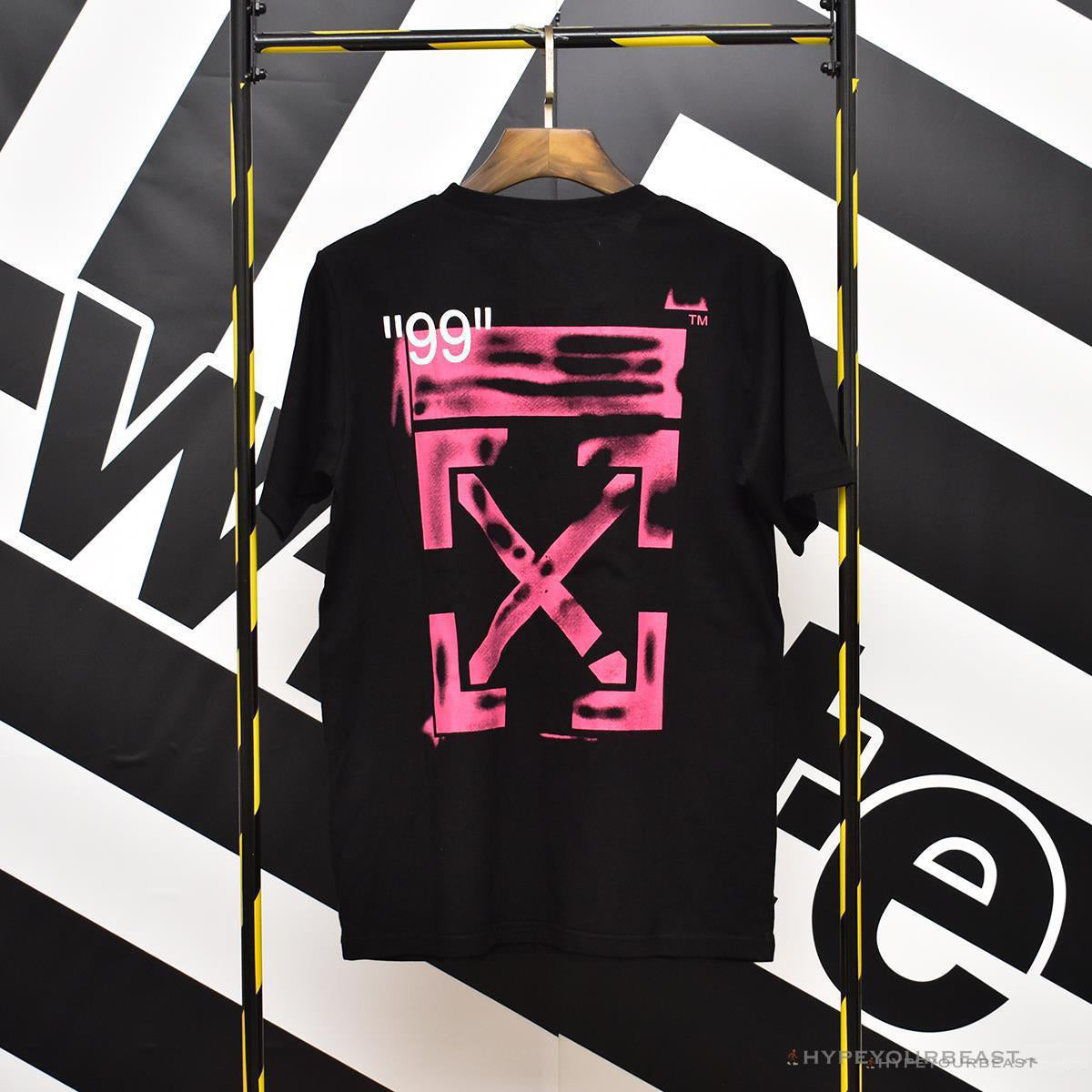 OFF-WHITE 99 Pink Arrow Tee Shirt 'BLACK'