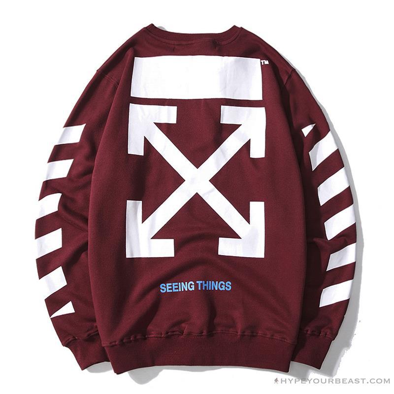 OFF-WHITE Classic Basic Cotton Terry Long Sleeve Shirt 'WINE RED'