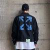 OFF-WHITE Autumn and Winter New ️Back Blue Arrow Wash Denim Jacket