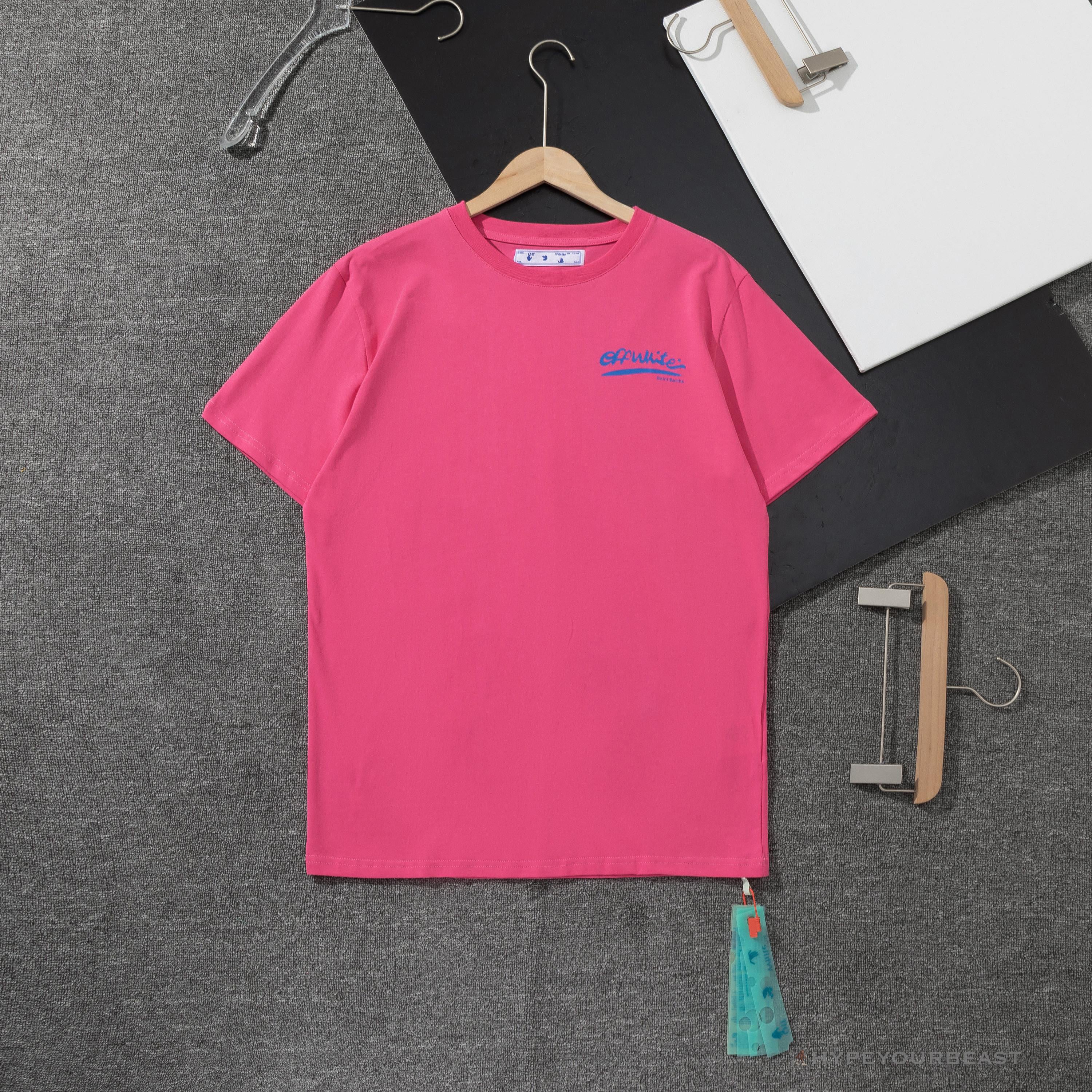 OFF-WHITE Tropical Landscape Tee Shirt 'PINK'