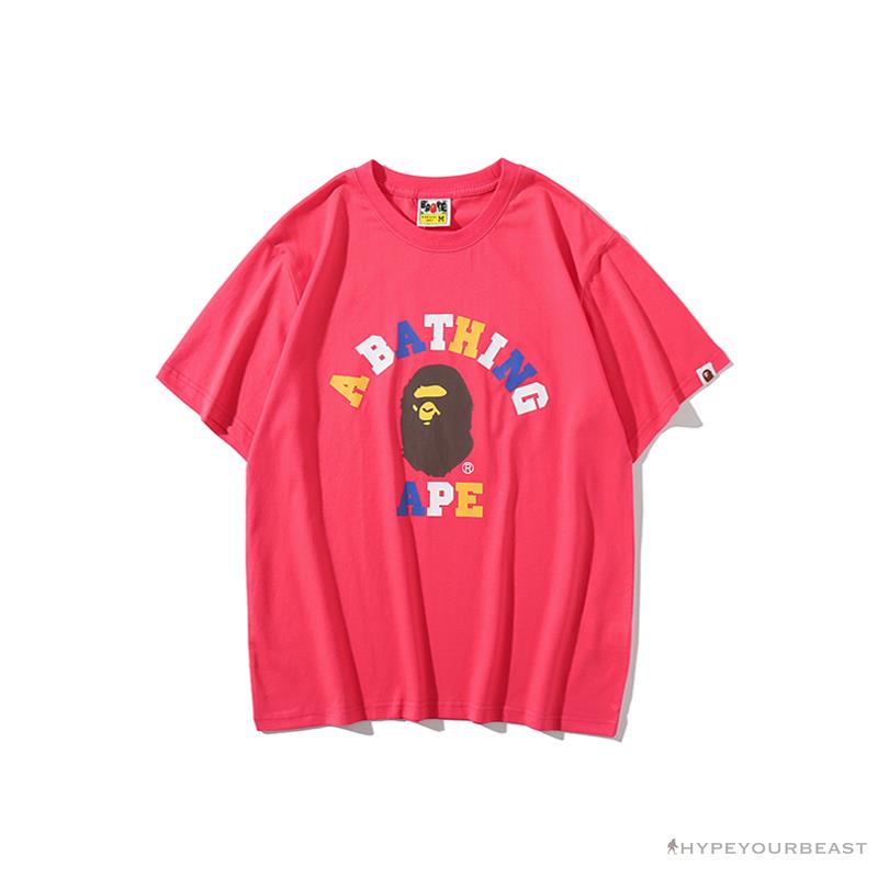BAPE Little Ape Head Colorful Classic Tee Shirt 'PINK'