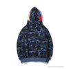 BAPE Shark Head Classic Embroidered Camouflage Zip-Up Hoodie 'BLUE'