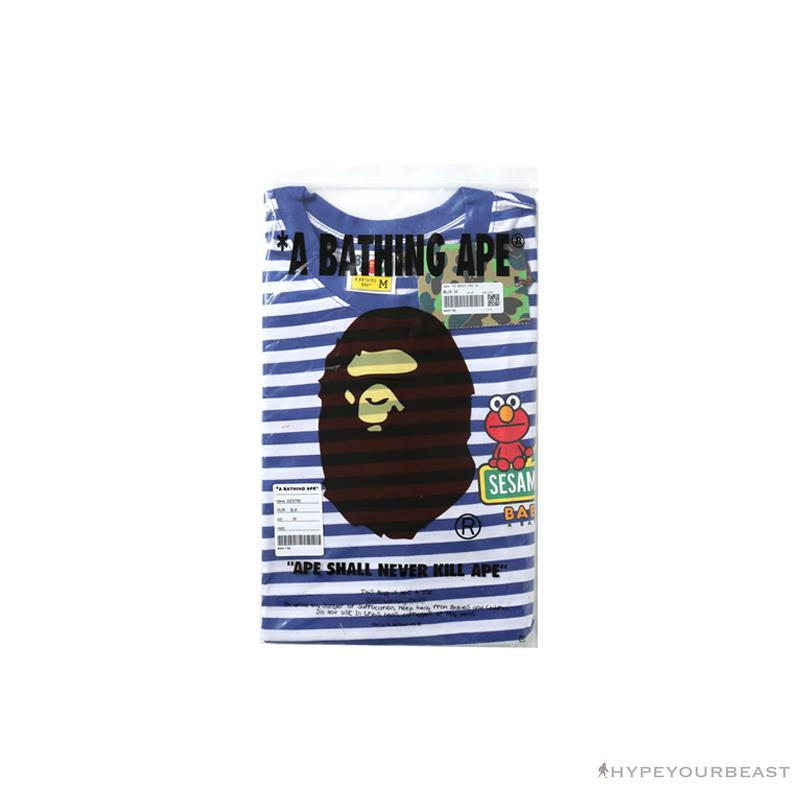 BAPE Baby Milo Sesame Street Striped Tee Shirt 'BLUE'