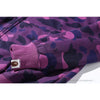 BAPE Shark Head Classic Embroidered Camouflage Zip-Up Hoodie 'PURPLE'