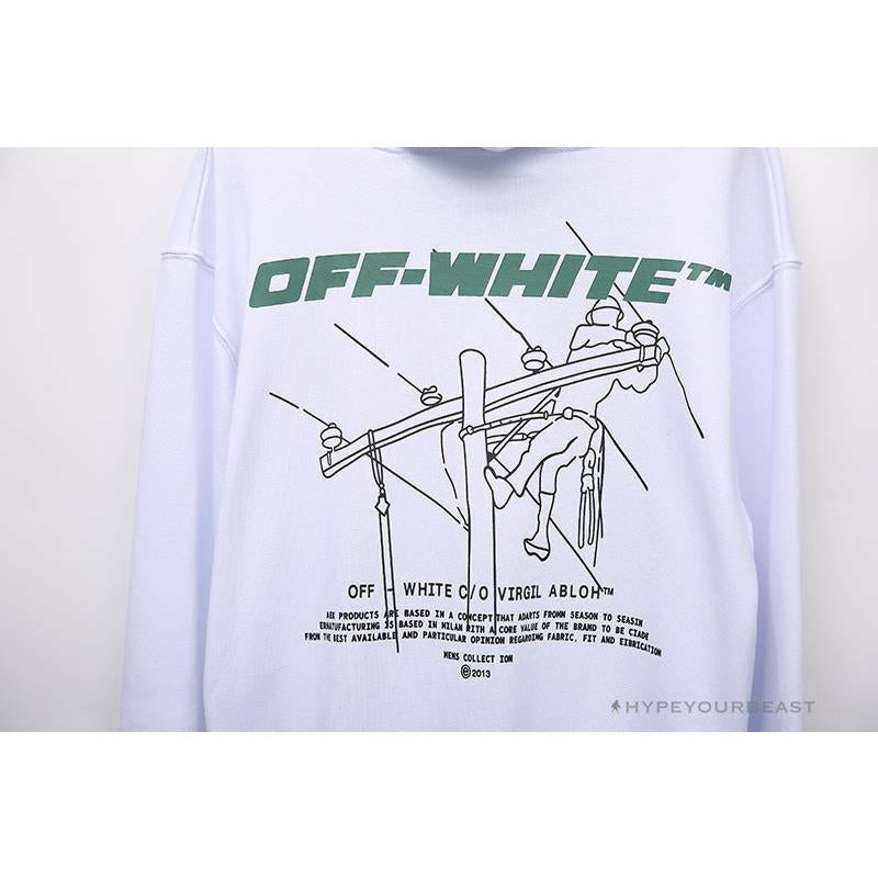 OFF-WHITE Hand-Painted Utility Pole Worker Hoodie 'WHITE'