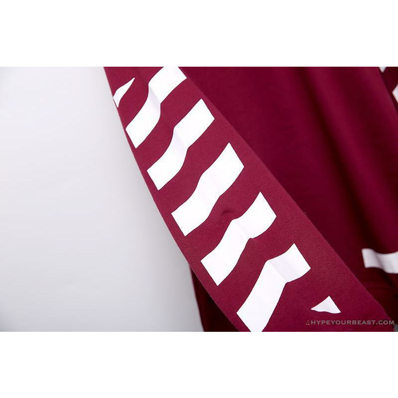 OFF-WHITE Classic Basic Cotton Terry Long Sleeve Shirt 'WINE RED'