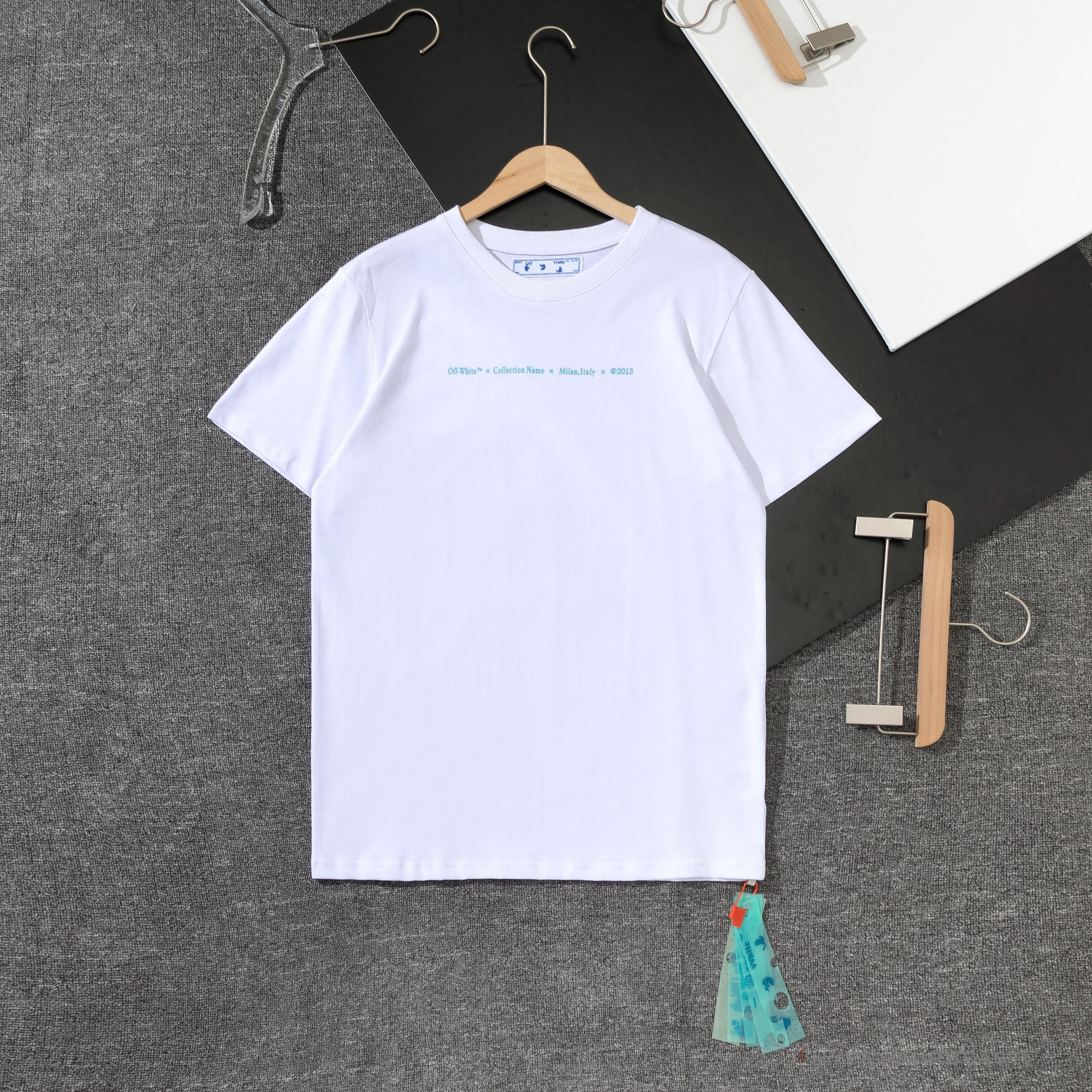 OFF-WHITE Light Blue Marker Draw Pattern Tee Shirt 'WHITE'