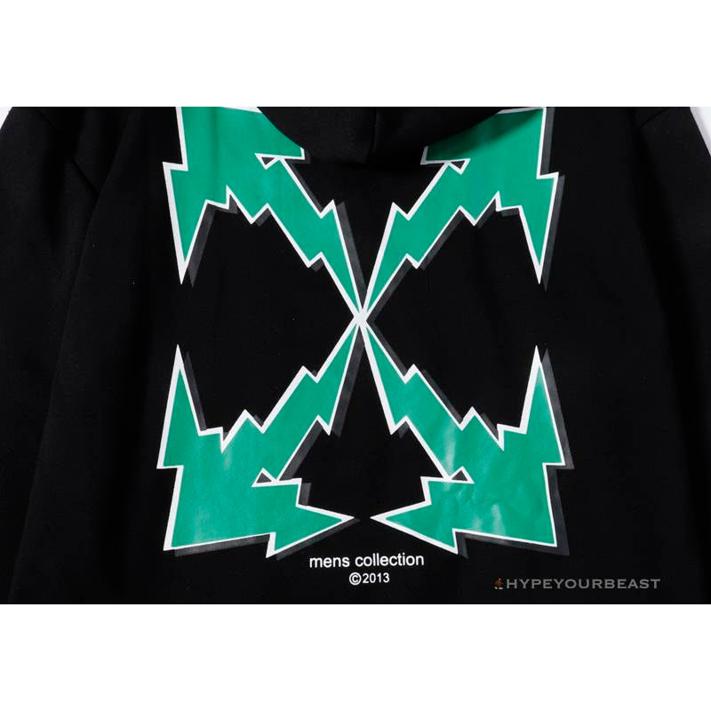 OFF-WHITE Green Arrow Hoodie 'BLACK'