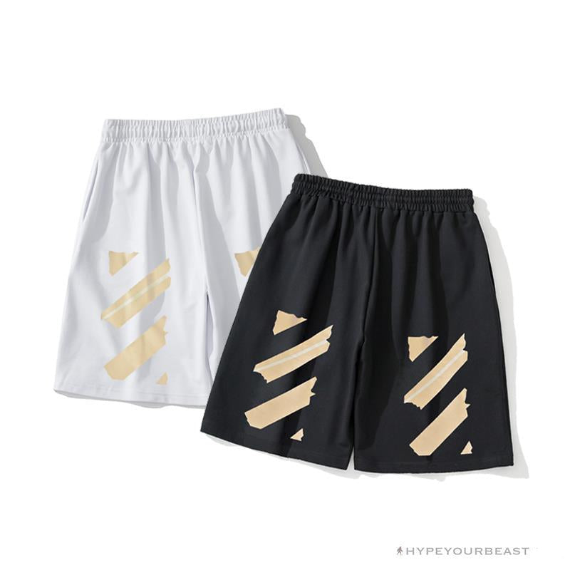 OFF-WHITE Explosive Strip Basic Arrow Shorts 'WHITE'